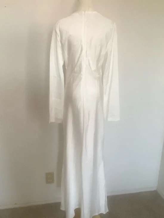 DRESSLOVA WHITE SATIN DRESS - Picture 3 of 5